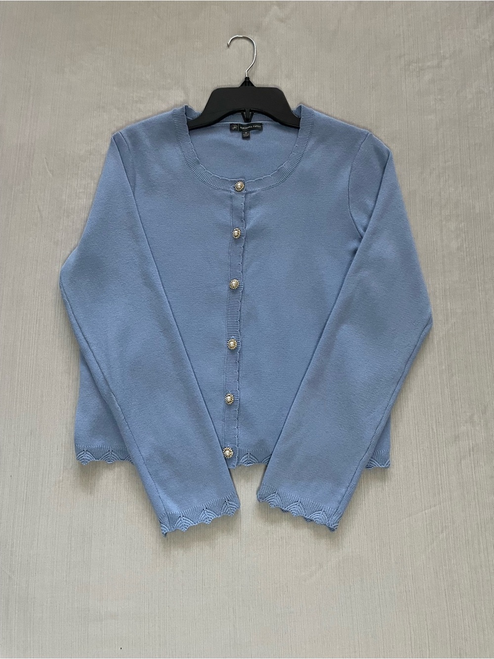 Adrianna Papell Light Blue Button-Front Cardigan